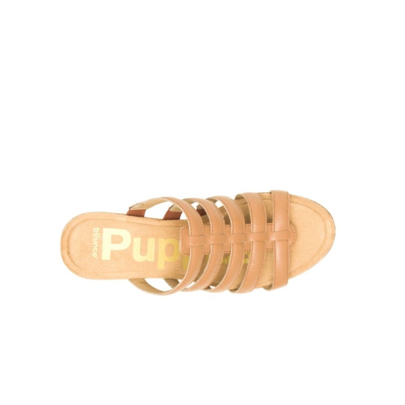 Women's Willow Slide Sandal Hush Puppies Deep Beige Leather