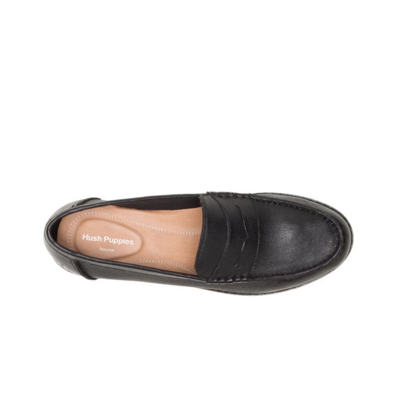Women's Wren Loafer Perfect Fit Hush Puppies Black Leather