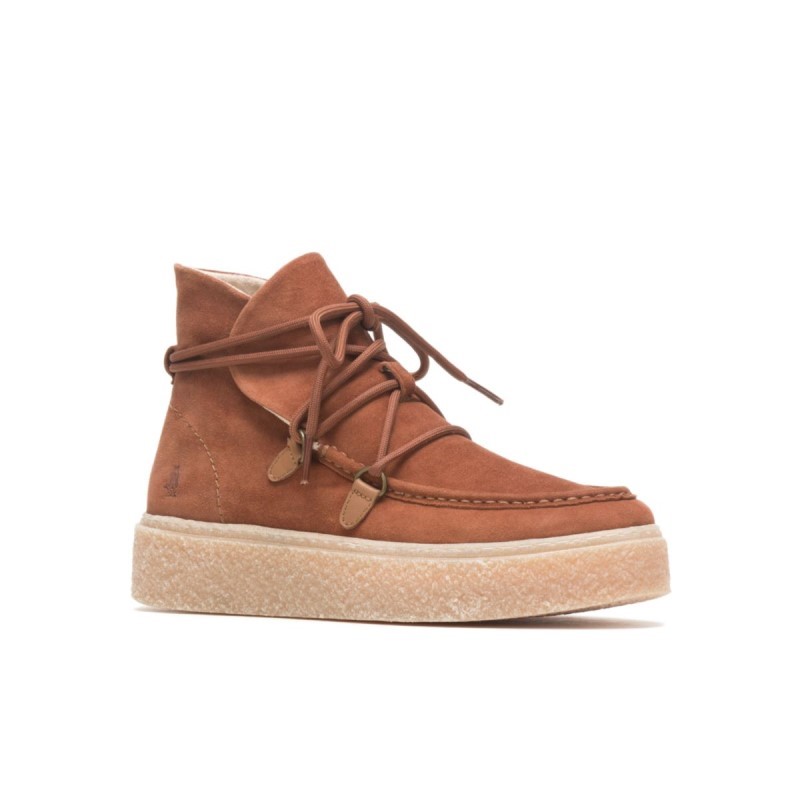 Women's Bridget Chukka Lace Boot Hush Puppies Cognac Suede